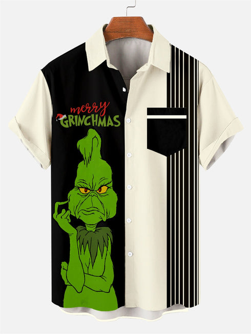 Men's Christmas Funny Graphic Short Sleeve Hawaiian Shirt